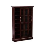 SEI Furniture Sliding Window Pane Door Display Cabinet