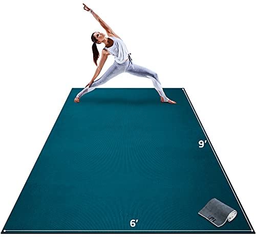 Gorilla Mats Premium Extra Large Yoga Mat �C 9�� x 6�� x 8mm Extra Thick & Ultra Comfortable, Non-Toxic, Non-Slip
