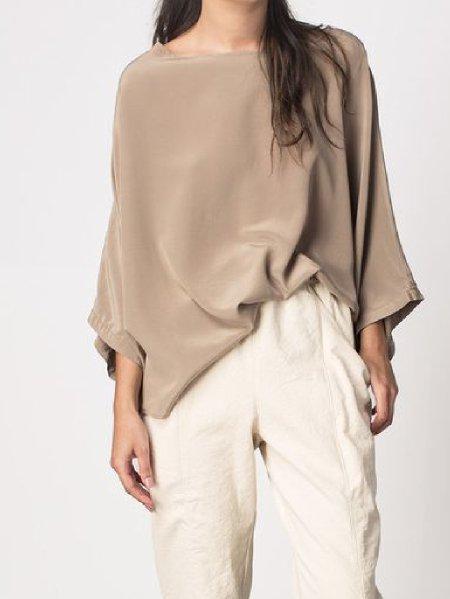 V Neck Stripes Batwing  Shirts & Tops