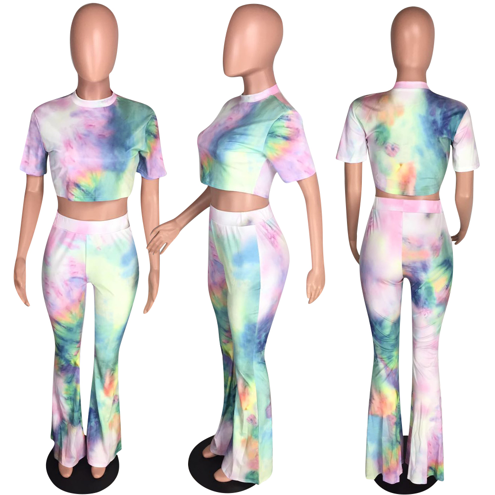 Sexy Colorful Crop Top and Leggings