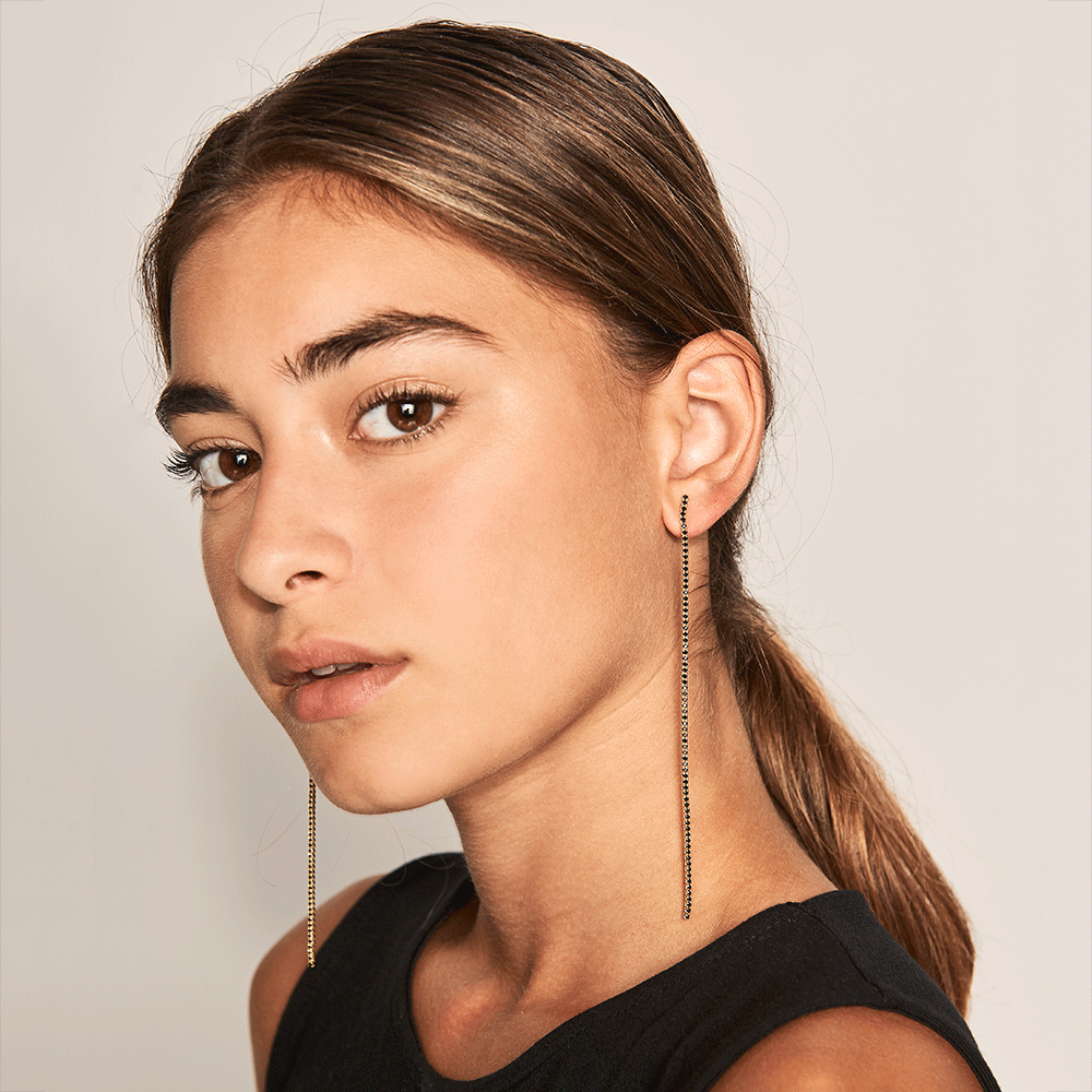 Black Sasha gold earrings