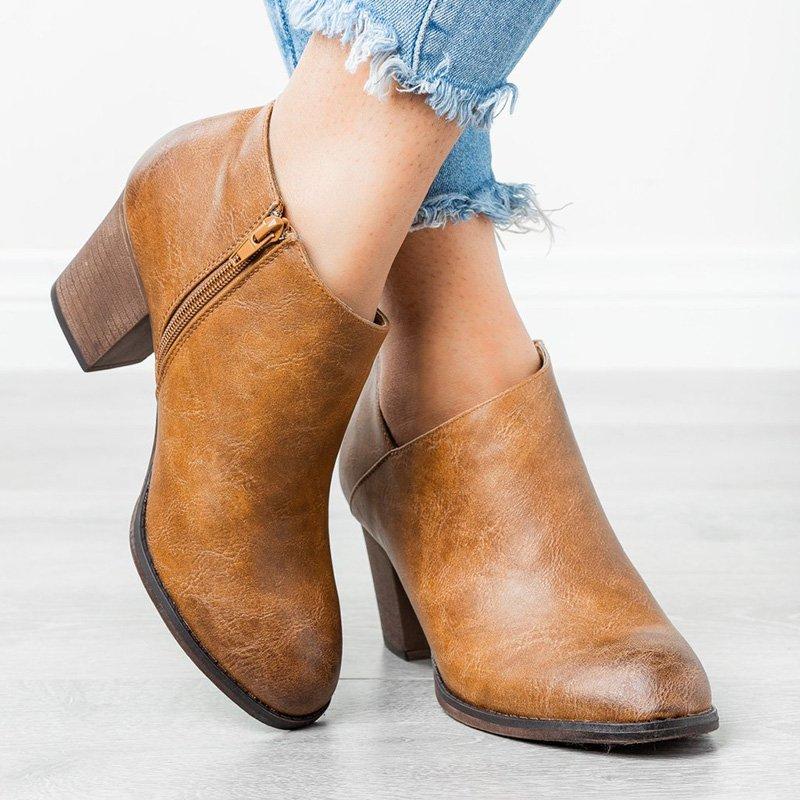 Closed Toe Chunky Heel Med (3-8Cm) Boots