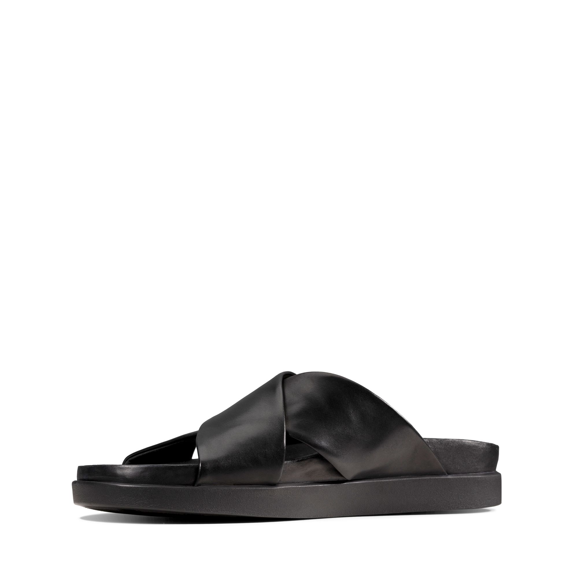 Men Sandals Sunder Cross Black Leather