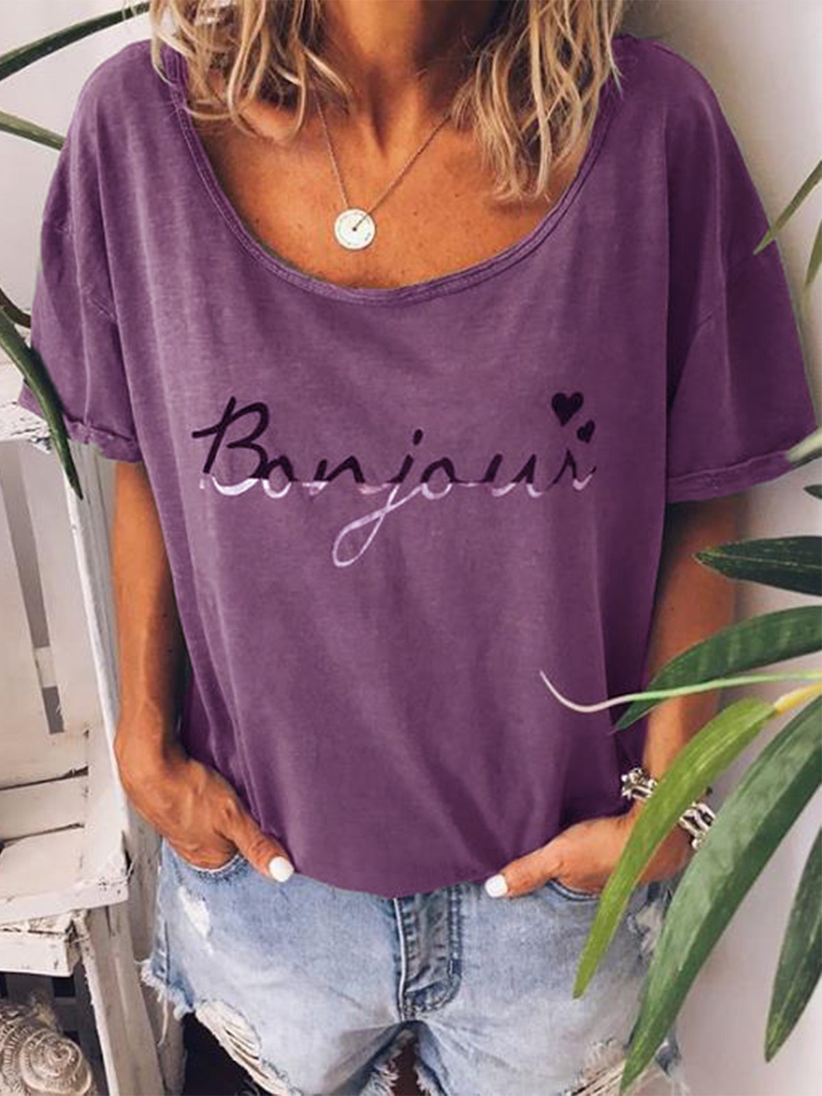 Round Neck Short Sleeve Casual Printed Shirts