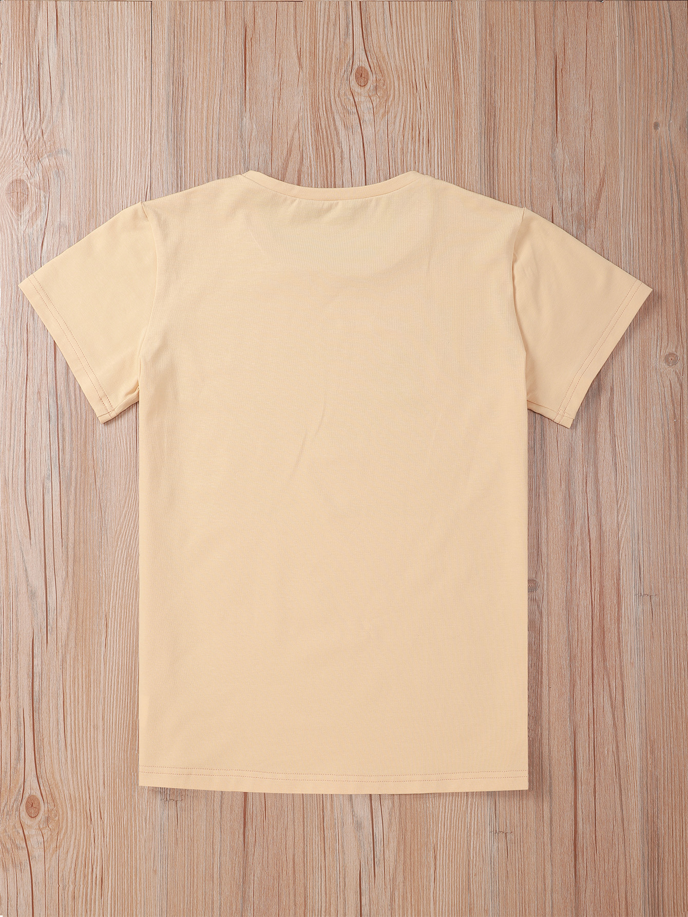 Christmas Print Round Neck Shirt with Short Sleeves