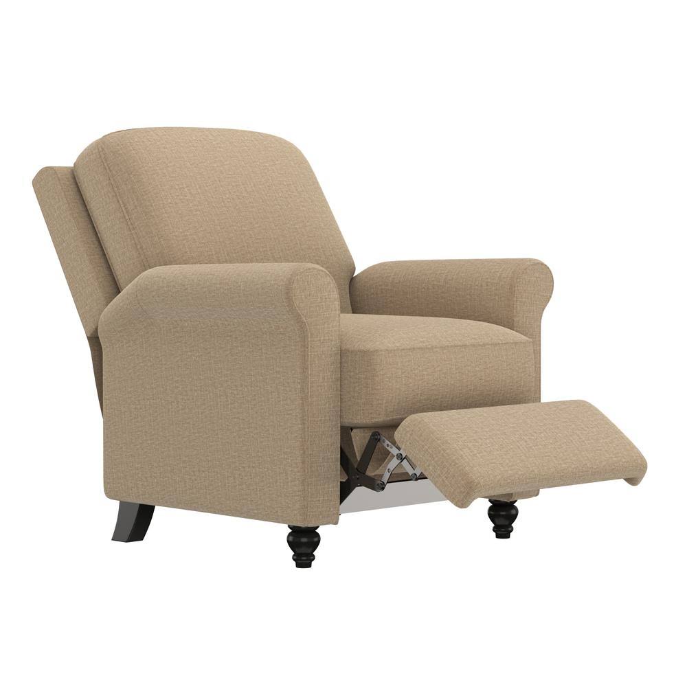 ProLounger Barley Tan Multi-warp Chenille Woven Fabric Push Back Recliner Chair