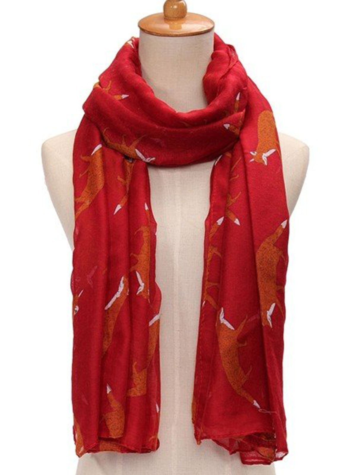 Fox Print Soft Women Scarf
