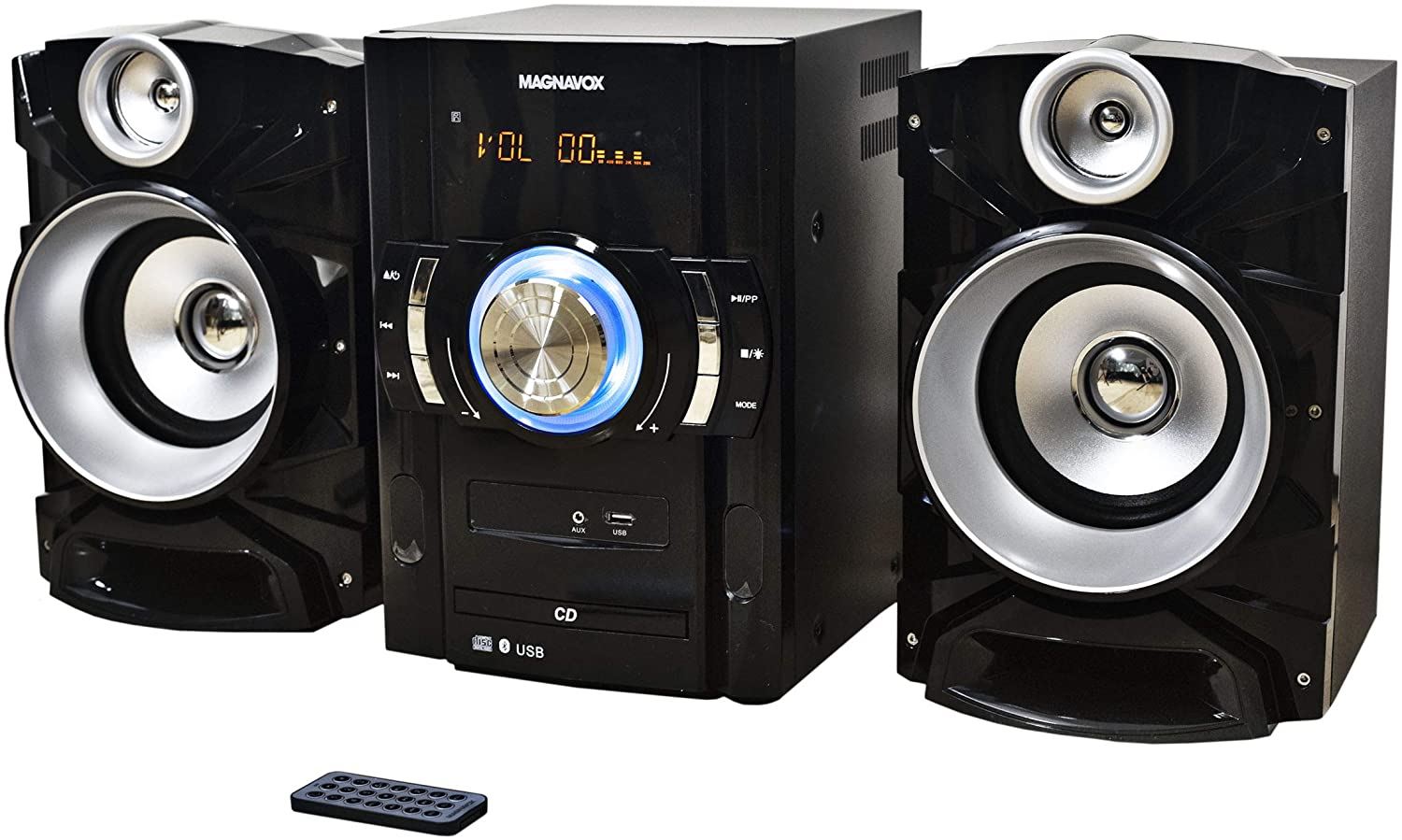 3-Piece CD Shelf System with Digital PLL FM Stereo Radio, Bluetooth Wireless