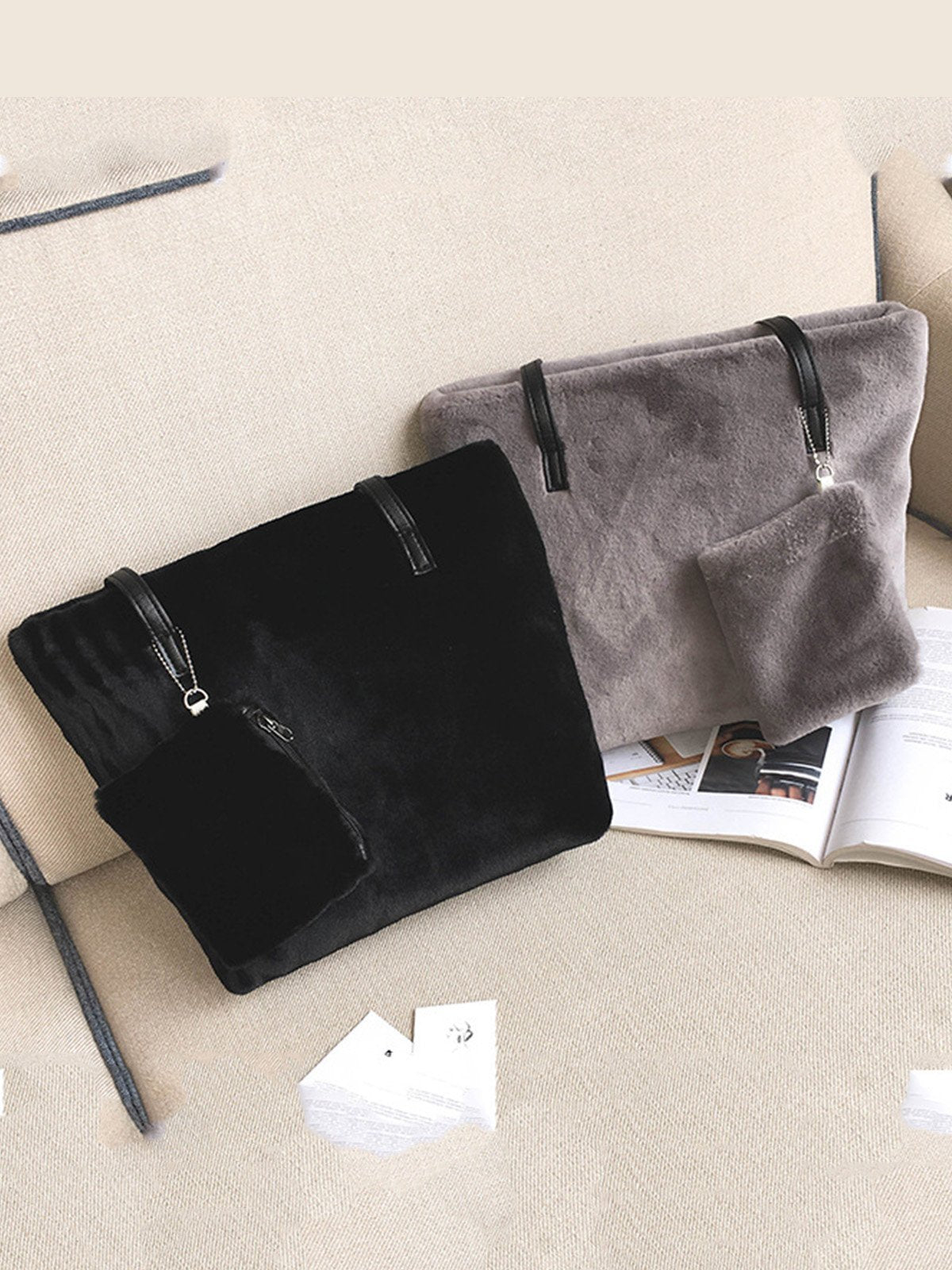 Cotton Zipper Shoulder Bags