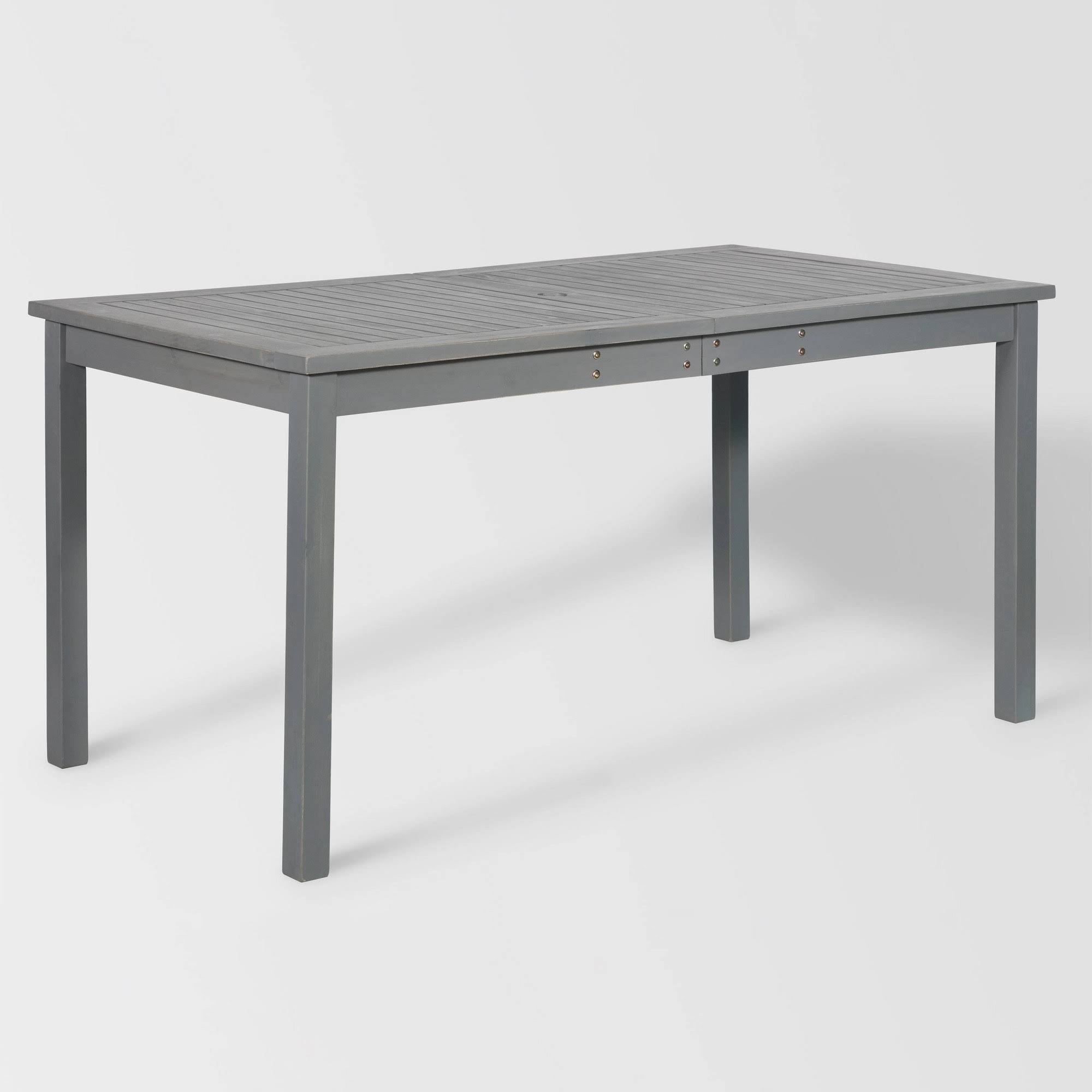 Rectangle Acacia Wood Patio Simple Dining Table - Gray - Saracina Home