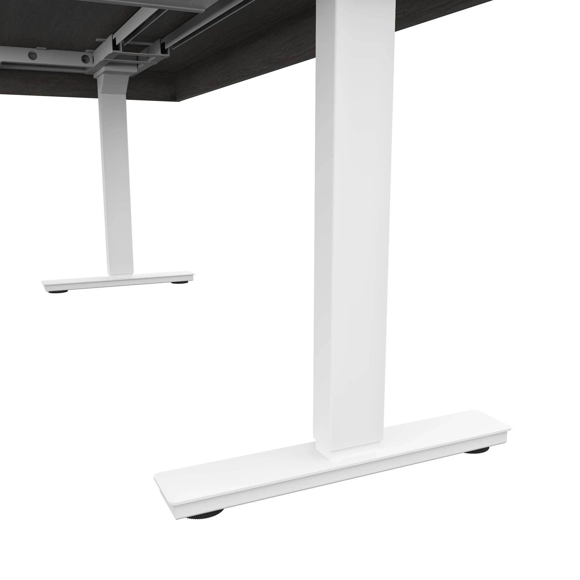 Strick Bolton Cubiles Adjustable L-Shaped Desk (White Black)