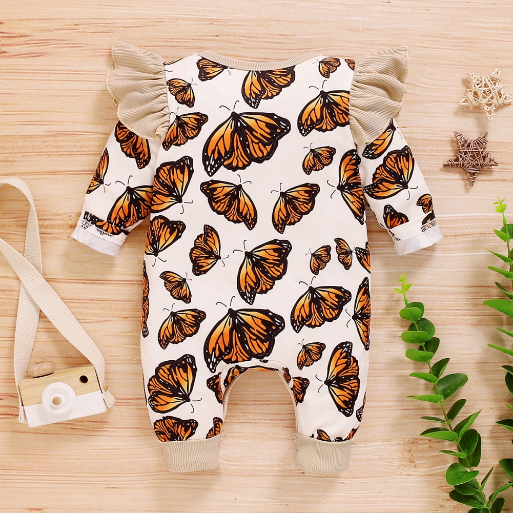 Baby Girl Autumn Butterfly Rompers