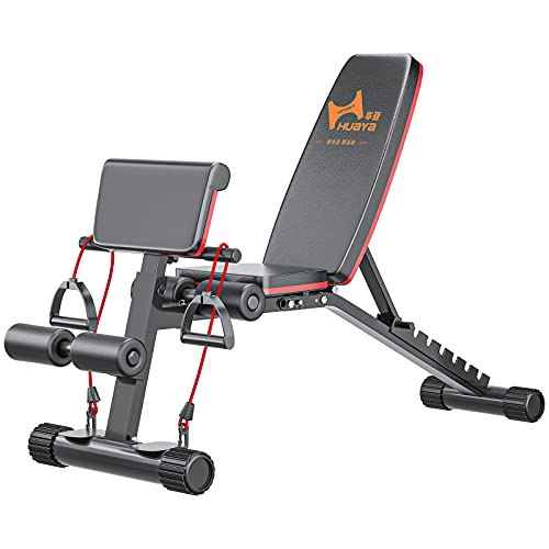 HUAYA Weight Bench for Full Body Workout, Adjustable Strength Training Bench Press in Home Gym