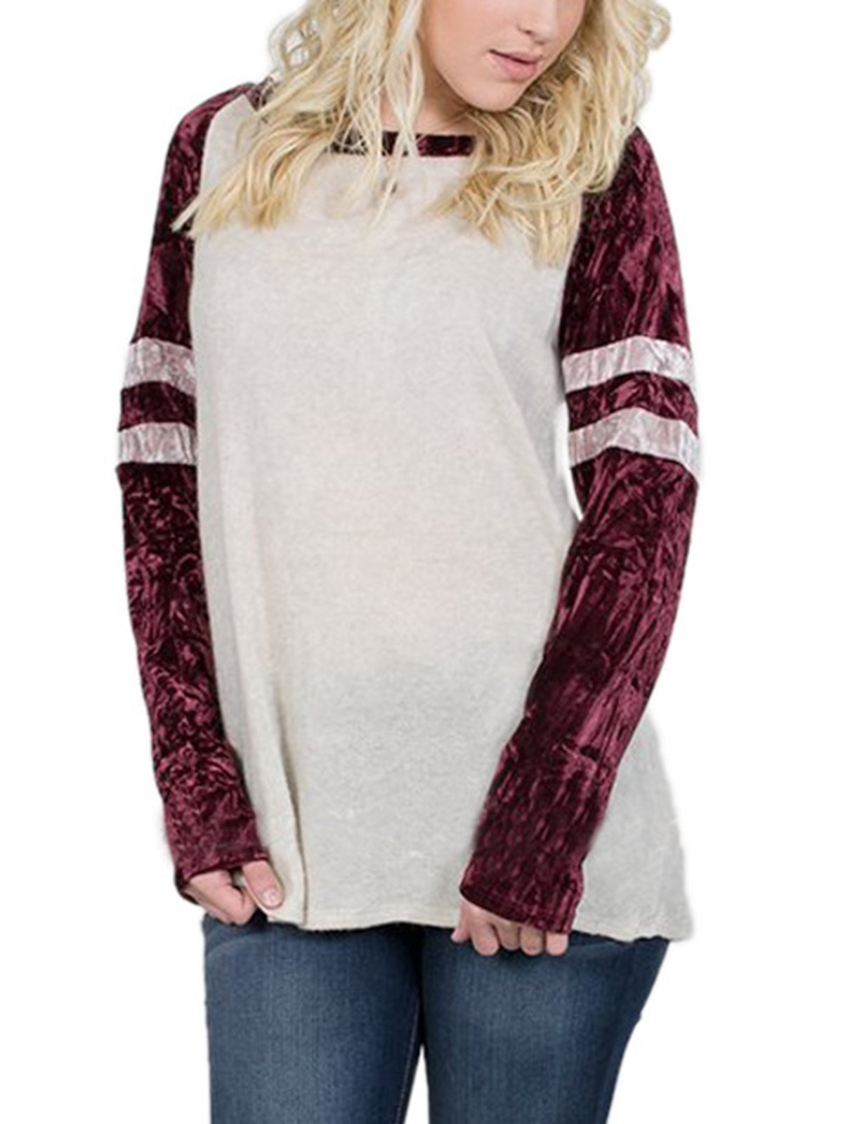 Long Sleeve Casual Patchwork T-shirt