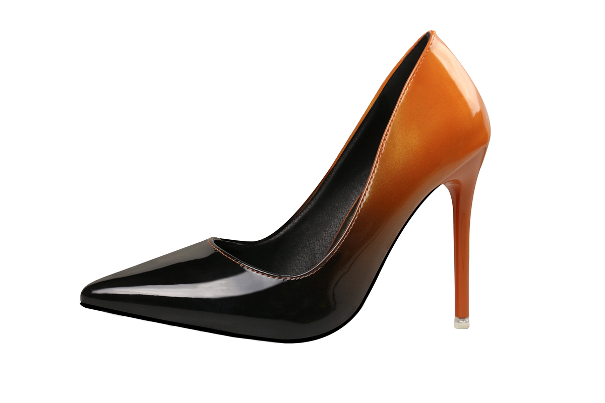 Asmxing 10.5CM Pointed Patent Leather Gradient Sweet Dress Elegant Heeled Sandals
