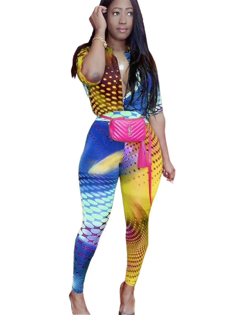 African Colorful Blouse and Pants Set