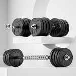 RUNWE Adjustable Dumbbells Set, Weights Dumbbells Barbell Weight Free Weight Set 40-100 lbs Exercise Fitness Weight Sets. (Black & Silver)