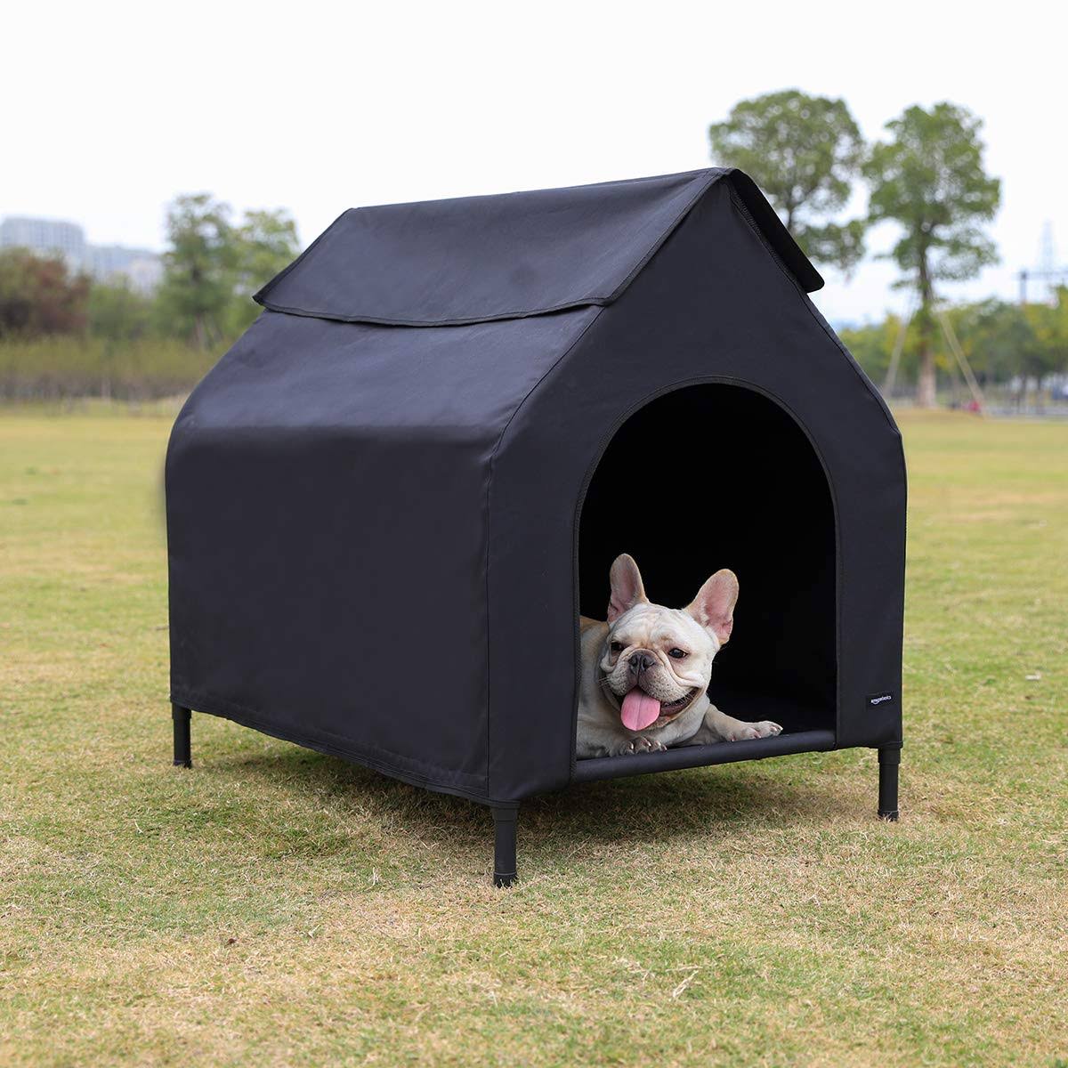 AmazonBasics Dealz17basics Elevated Portable Pet House - Small, Black