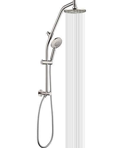 handheld shower head Brass Shower Column �C Height Adjustable Slider Brushed Nickel