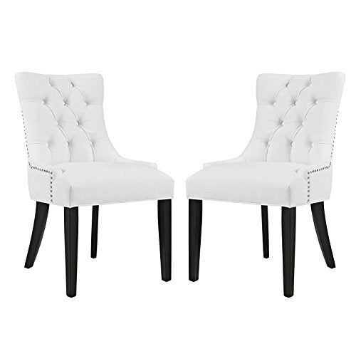 Modern Tufted Faux Leather Upholstered Two Dining Chairs