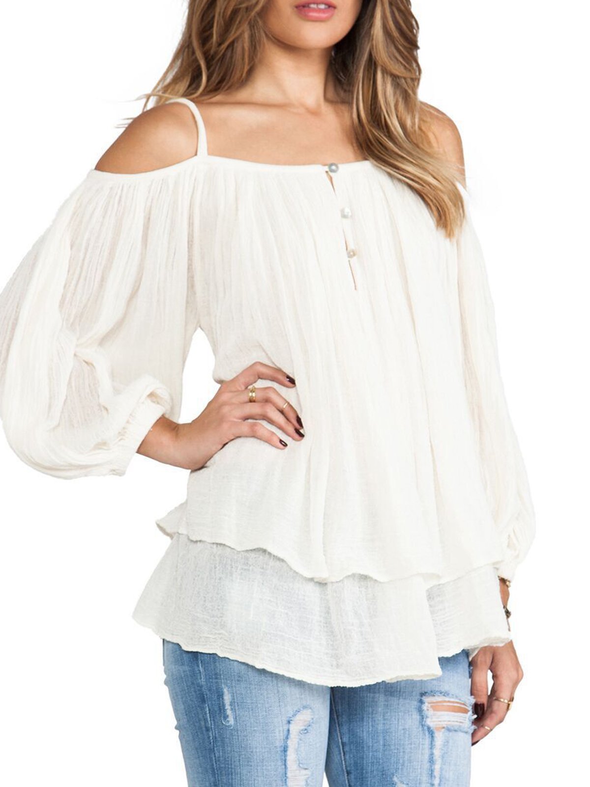 White Sweet Cotton Shirts & Tops