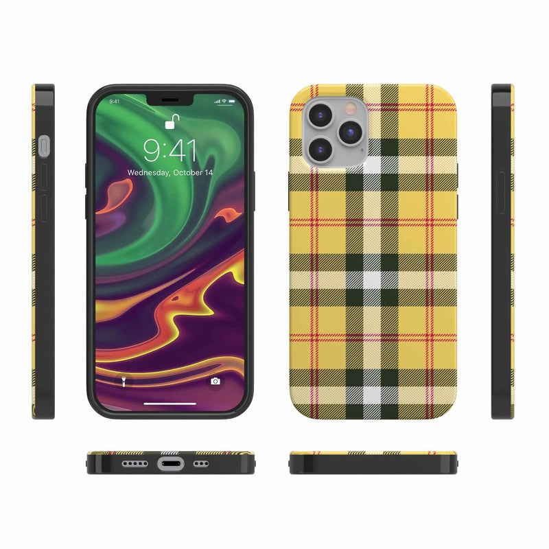 As if! Yellow Plaid iPhone Case