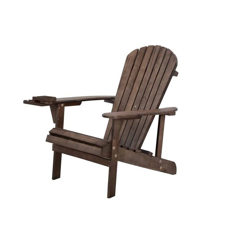 W Unlimited Earth Wooden Patio Adirondack Chair with End Table in Red