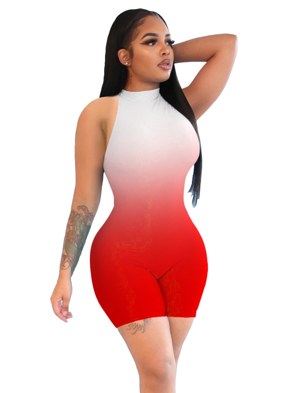Sexy Gradient Bodycon Sleeveless Rompers