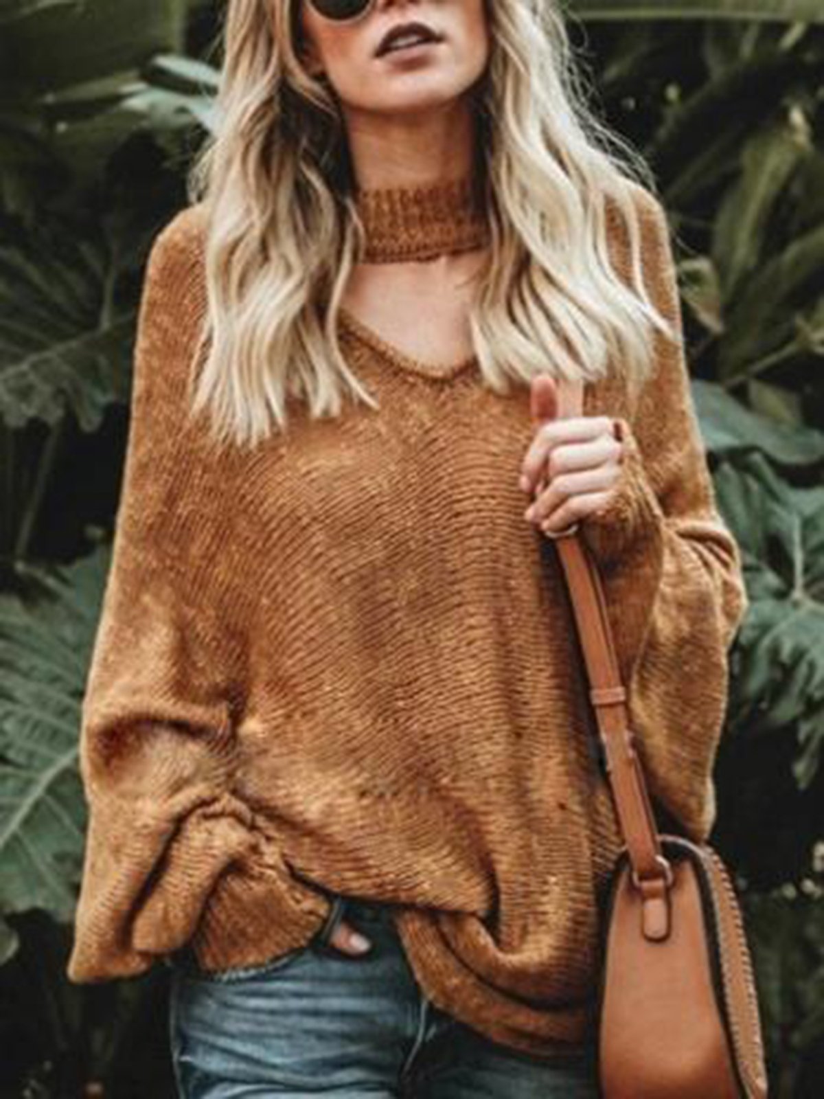 Strap loose large size sweater