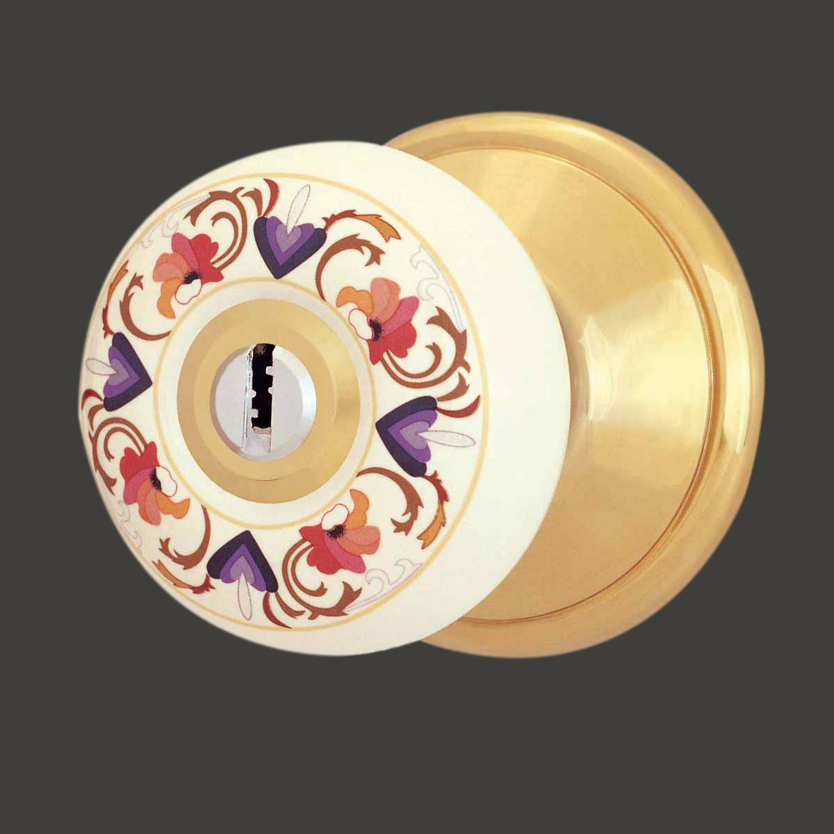 Int Keyed Door Knob Lock Set Porcelain Ajustable Backset |Renovator's Supply