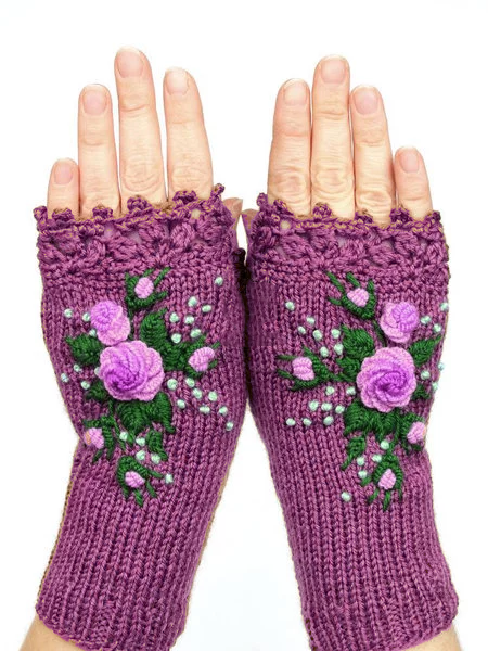 Brown Knitted Casual Gloves & Mittens