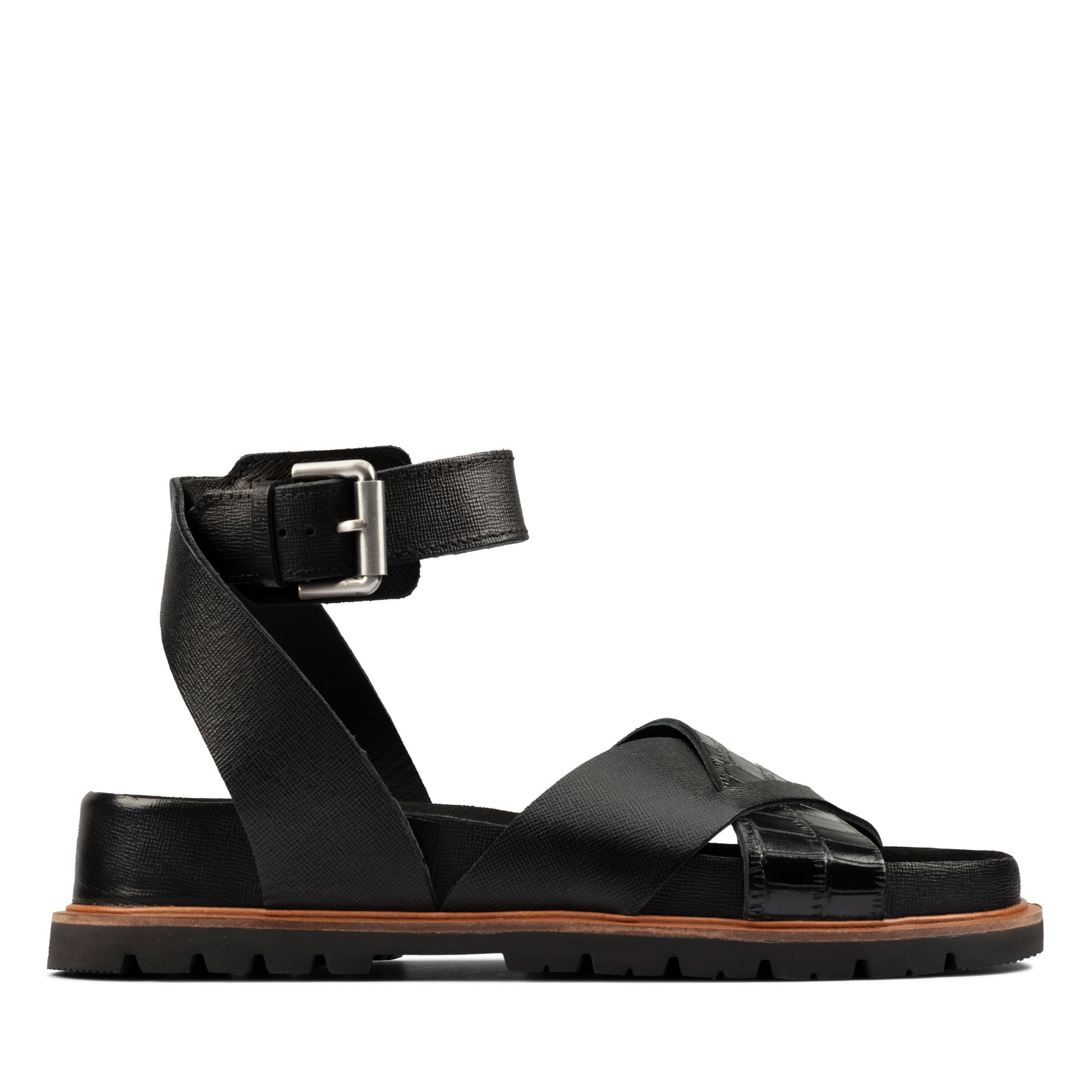 Women Sandals Orianna Cross Black Combi Lea