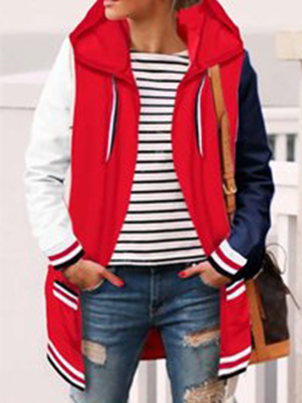 Hoodie Casual Patchwork Coat