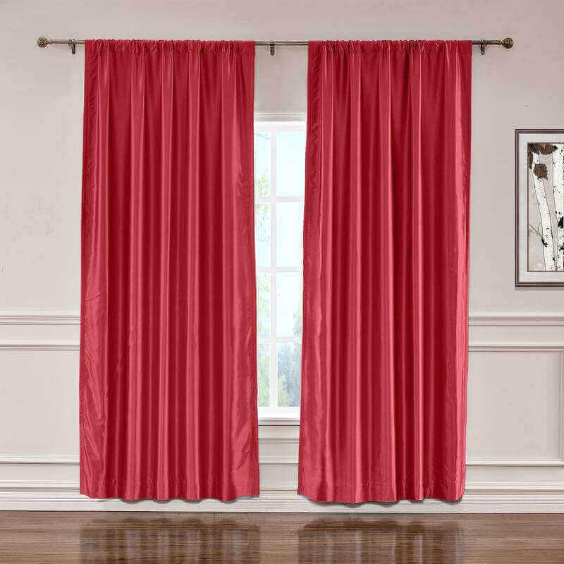 CUSTOM Lao Hang Zhou Red Polyester Cotton Thermal Insulated Curtain