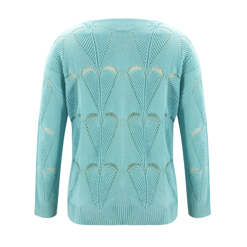 Hollow Out V-Neck Pullover Loose Sweater