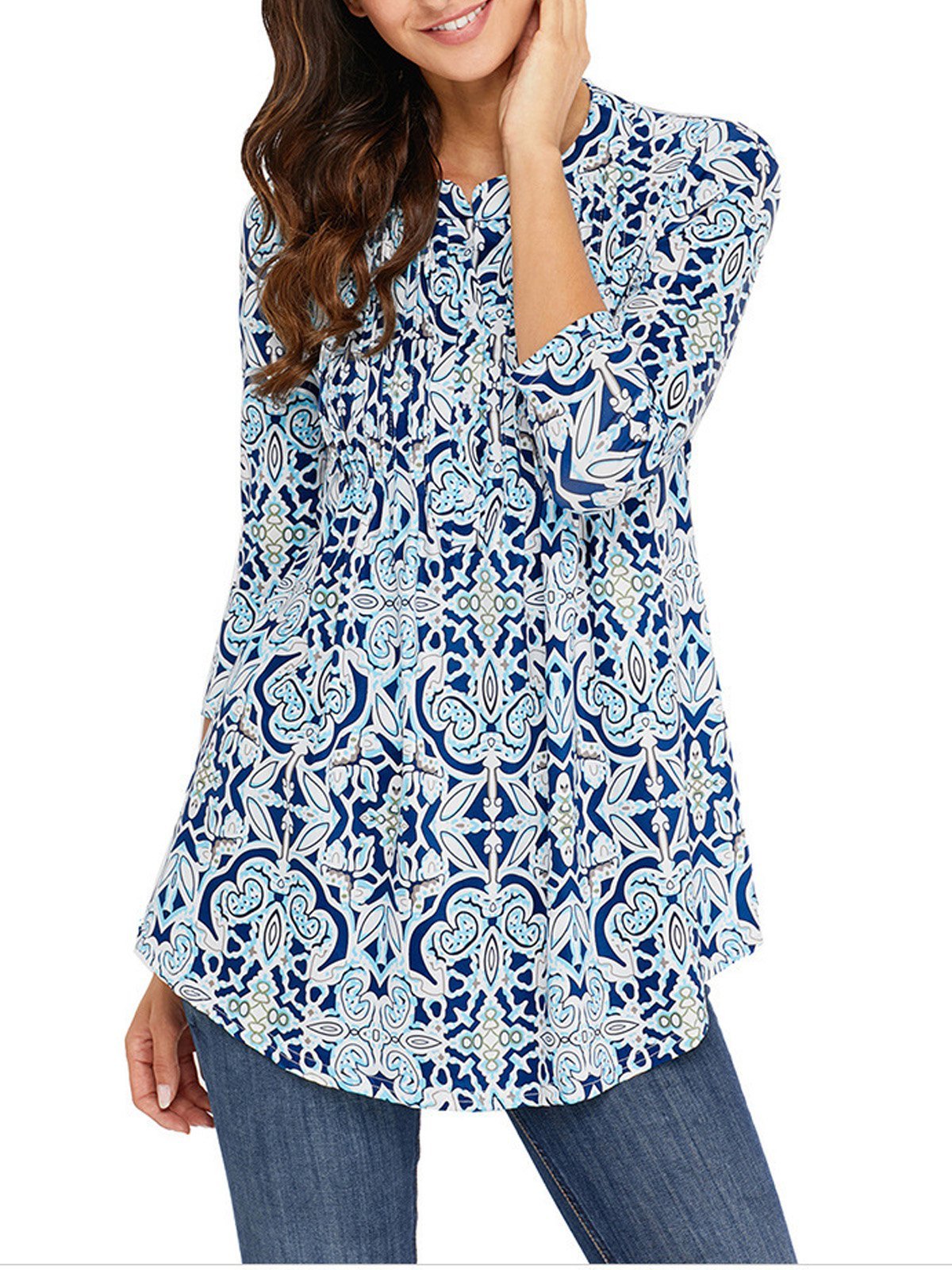 V Neck Half Sleeve Shirts & Tops