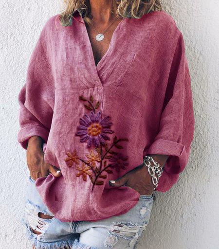 Casual Long Sleeve Printed Shirts & Tops