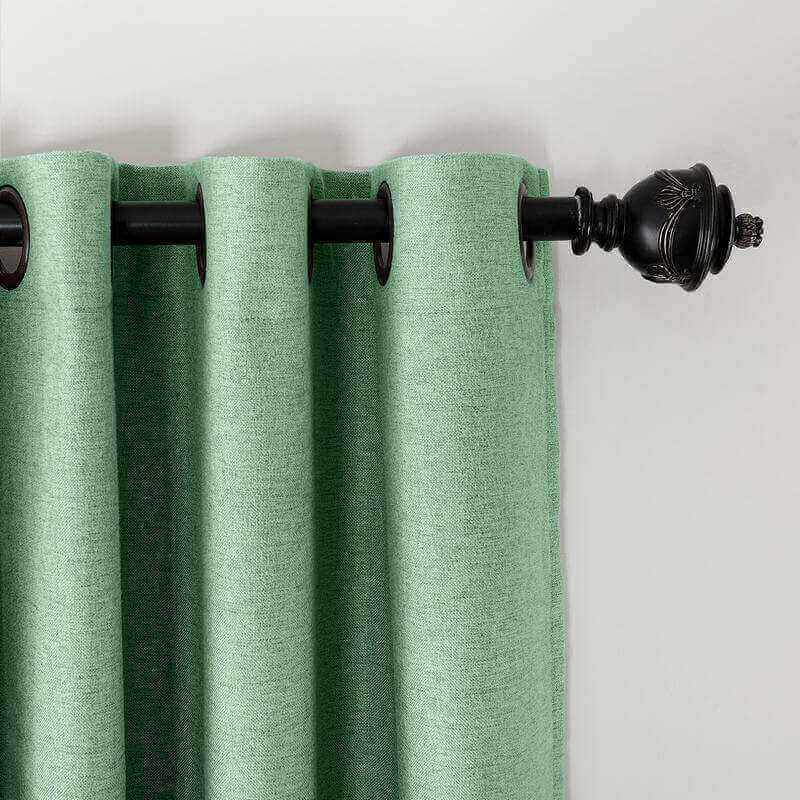 CUSTOM Olive Mint Luxury Textured Faux Linen Curtain