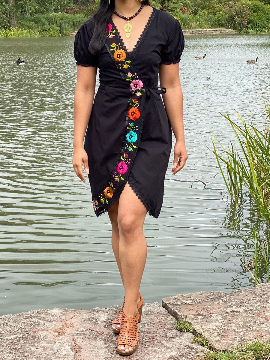 Casual Short Sleeve V Neck Polyester Cotton Dresses