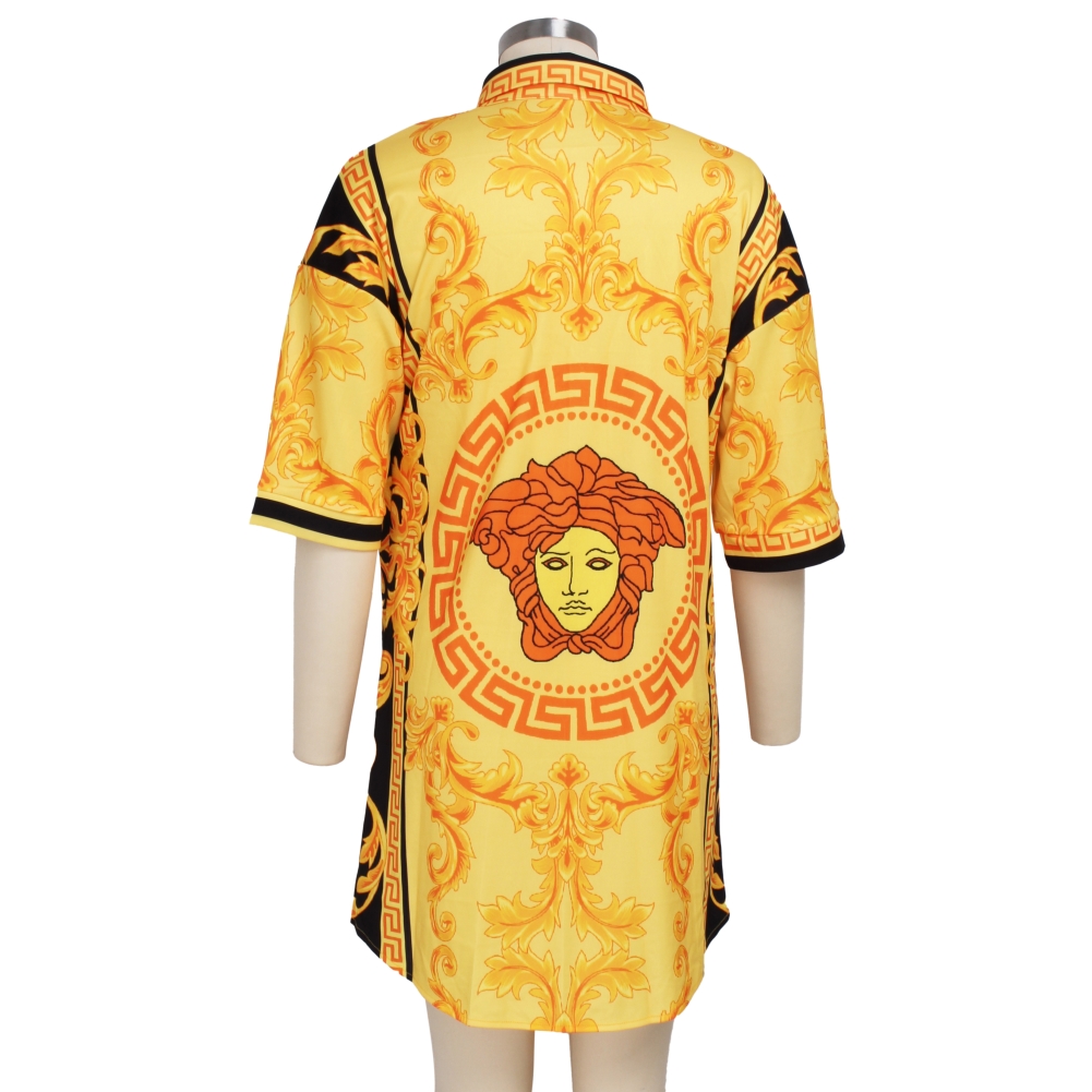 Summer Print Retro African Long Blouse