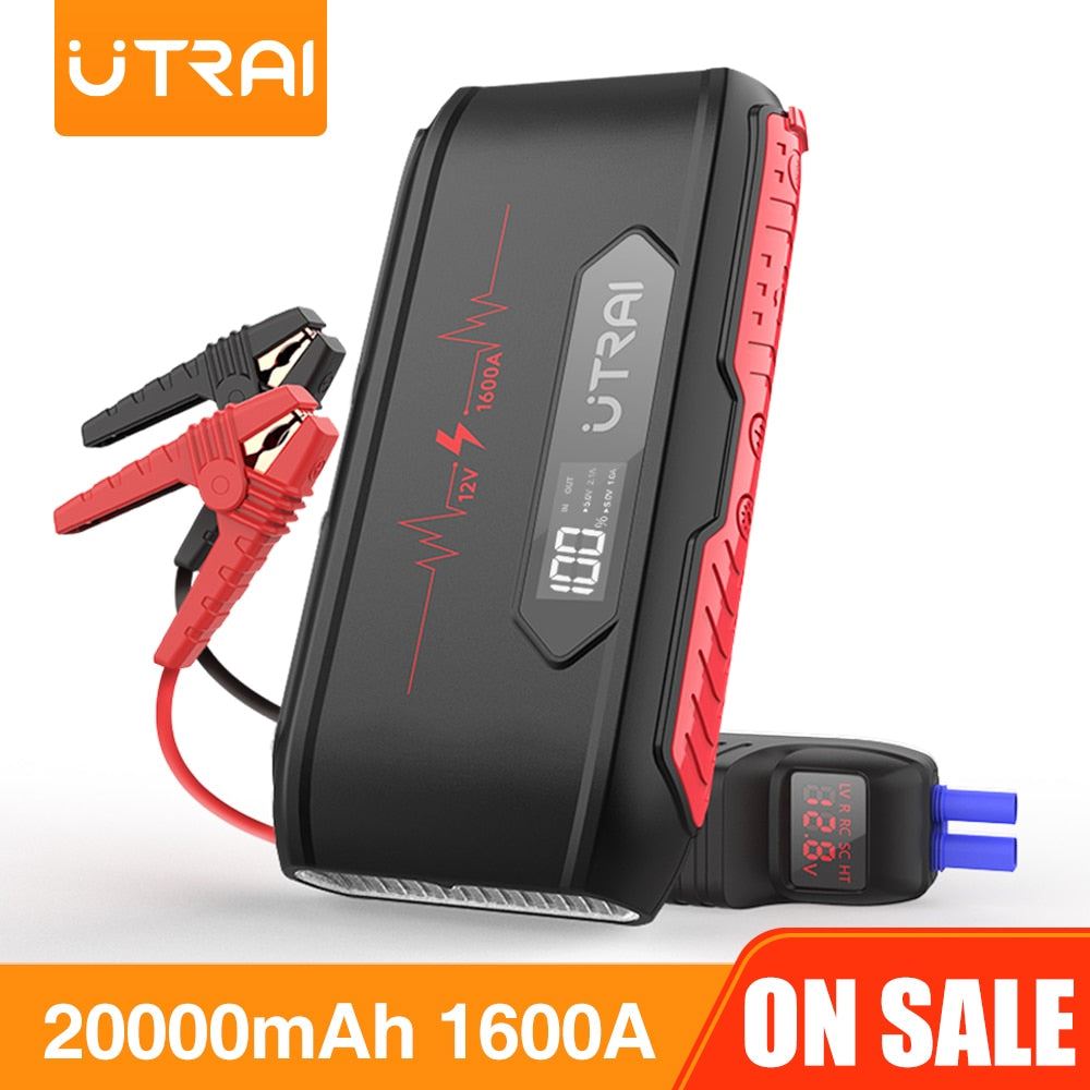UTRAI 1600A Jump Starter 20000mAh Power Bank Portable Emergency Battery Auto Booster