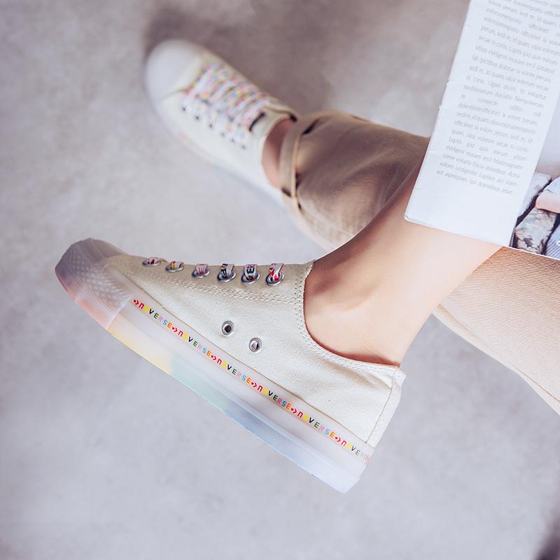 Women's Fashion Simple Wild Color Letter Sneakers