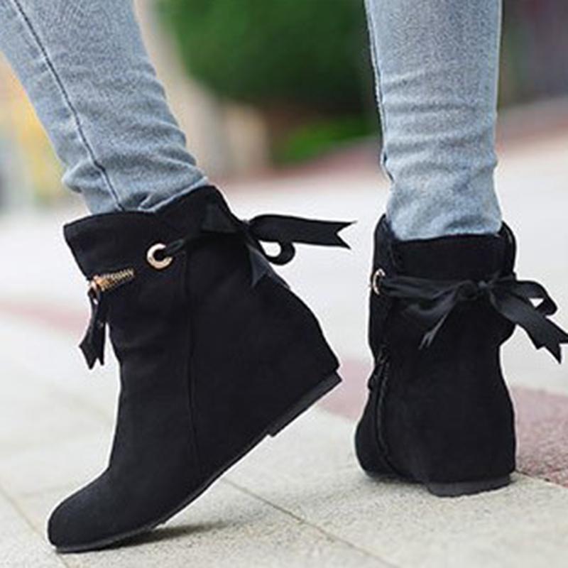 Women Flocking Booties Casual Comfort Shoes
