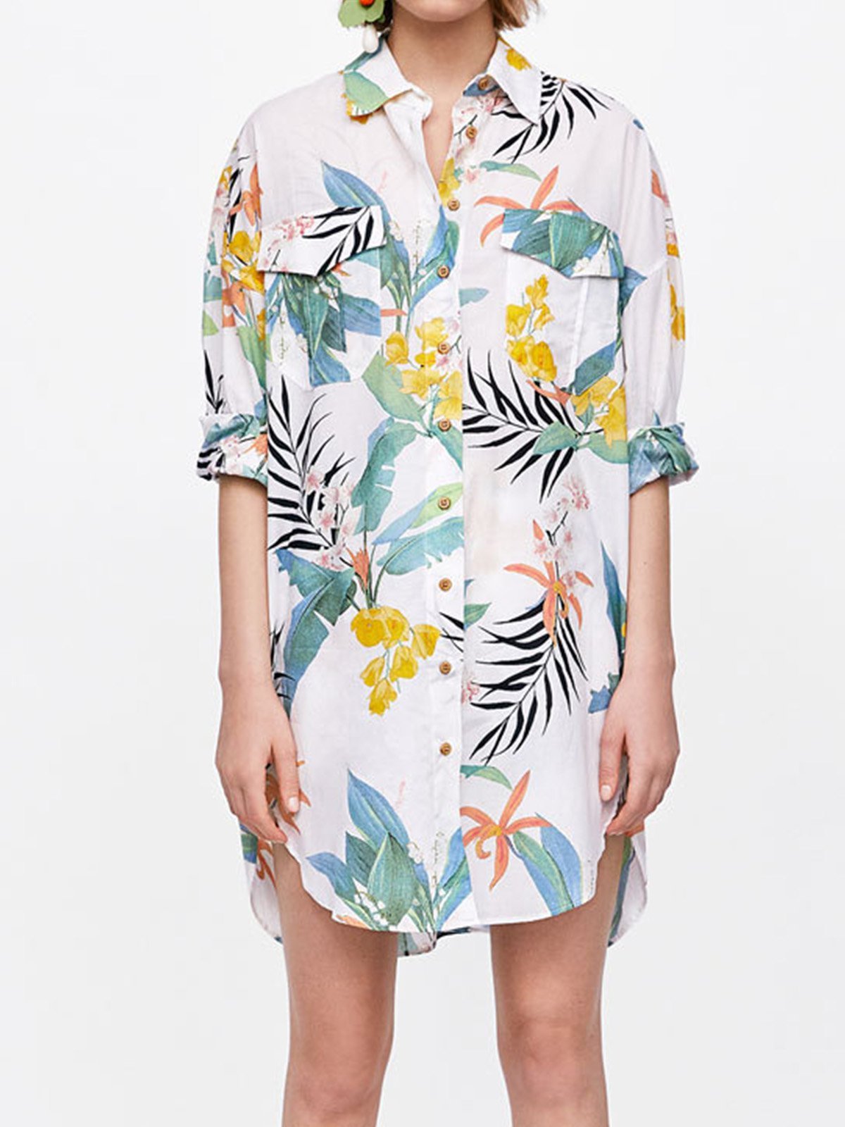 Women Casual Printed Tops Tunic Blouse Shirt