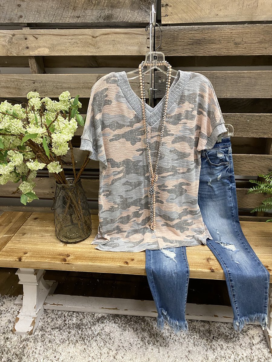 Green V Neck Cotton Casual Shirts & Tops