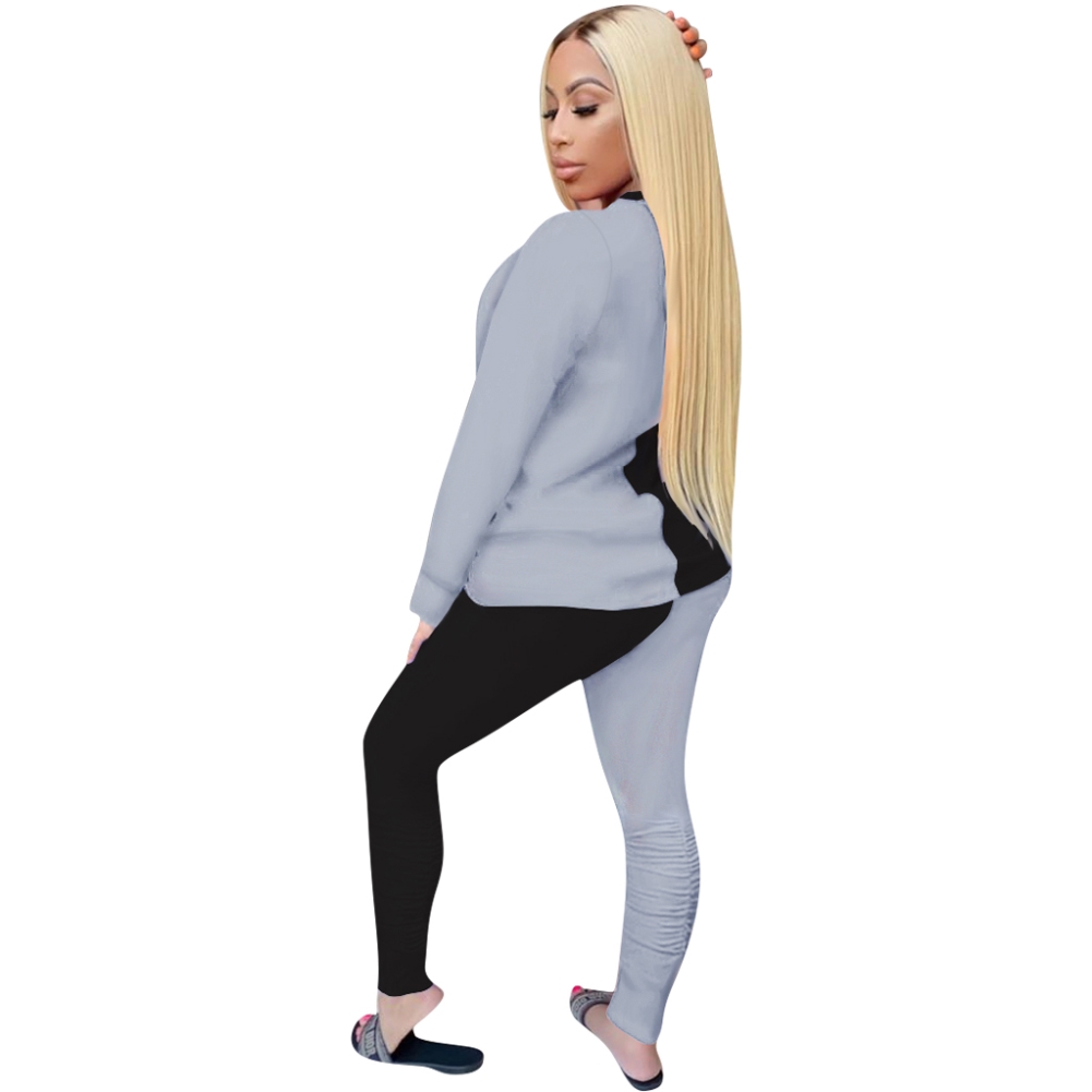 Casual Contrast 2PC Shirt and Pants Set