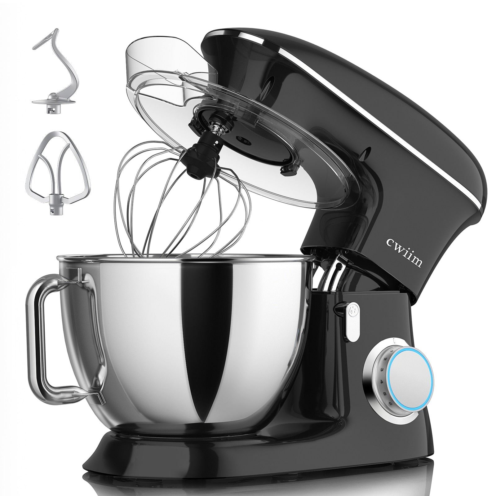 CWIIM Stand Mixer, 7.5 QT 660W 6 Speed Kitchen Mixer with Dough Hook Whisk Beater Splash Guard