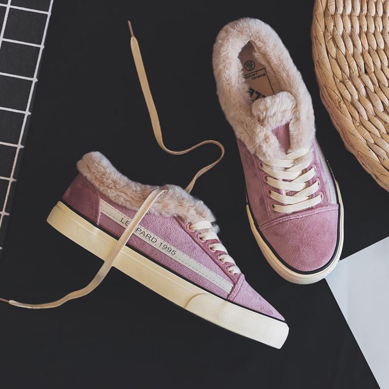 Women Casual Flocking Sneakers Athletic Shoes Artificial Suede Booties