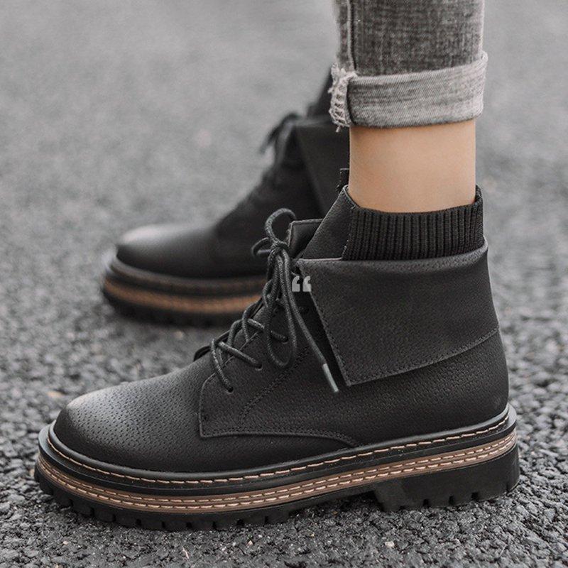 Women Street Style Martin Boots Casual Lace Up Boots