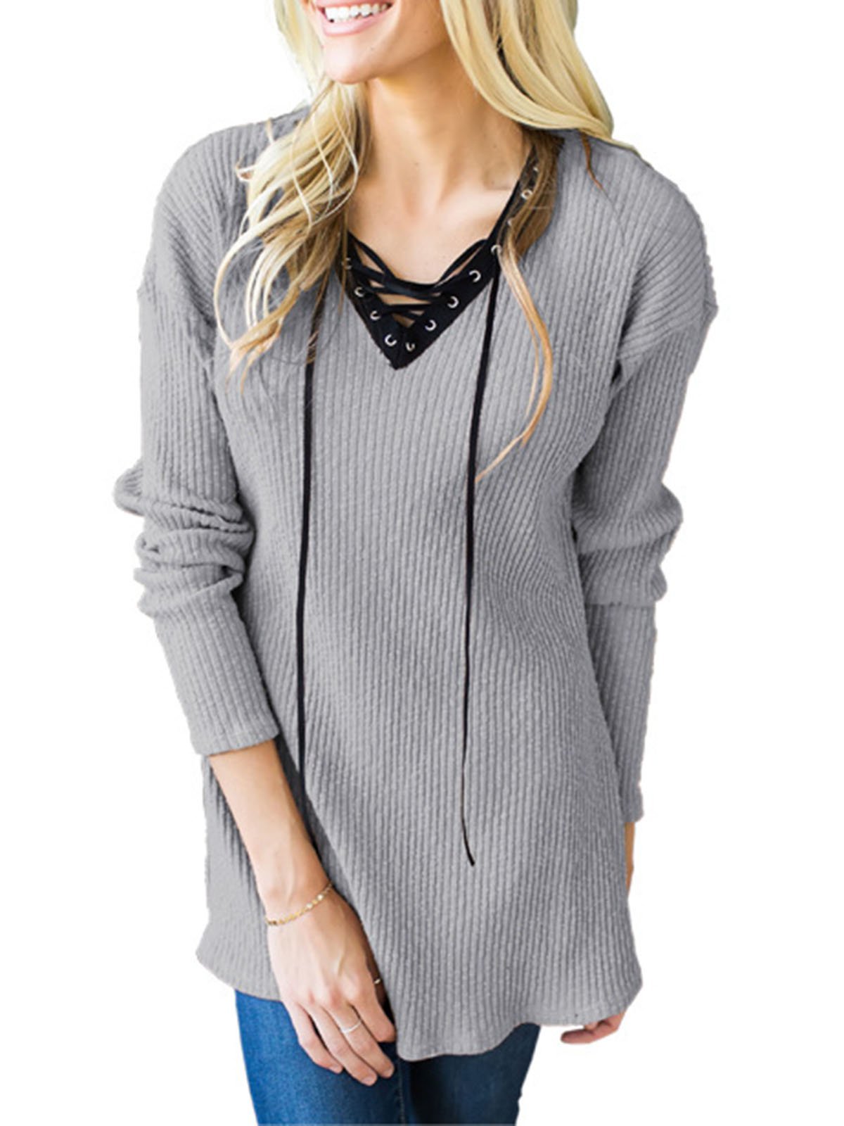 Khaki Casual Solid Knitted Sweater